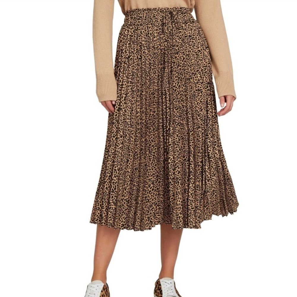 NWOT Seed Heritage Pleated Leopard Print Maxi Skirt